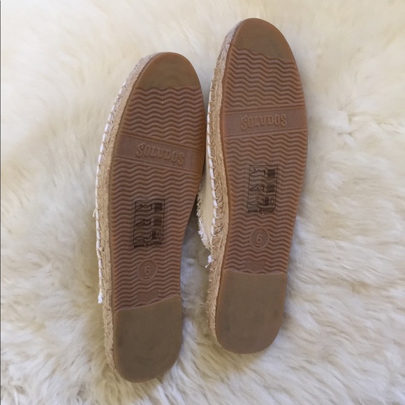 Soludos Frayed White Espadrille Loafer Mules - Picture 6 of 7